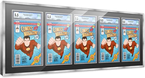 Miniatura 34 de Marco de cómic con paspartú para 8 CGC, CBCS o PGX Graded Comics - Marco de cómic blanco para cómics de 8.125 x 13 pulgadas Marco blanco