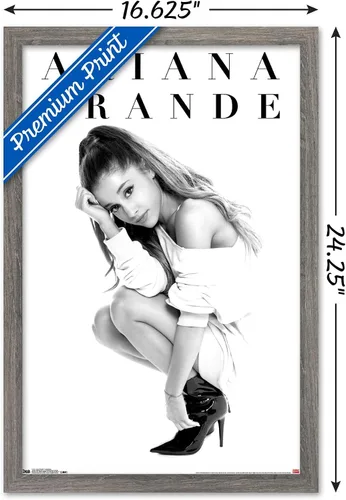 Miniatura 3 de Ariana Grande - Póster de pared de luna de miel, 22.4 pulgadas de largo x 14.7 pulgadas de ancho, versión enmarcada en madera de granero
