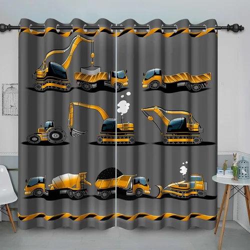 Miniatura 14 de Cortina opaca con diseño de dibujos animados para niños, diseño de luna, estrellas, planetas, cortinas de oscurecimiento con ojales inoxidables Azul
