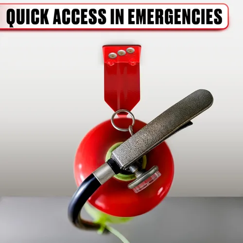 Miniatura 8 de Soporte de pared para extintor de incendios para el hogar, 4 soportes de extintor de incendios ajustables para la casa, tornillos de soporte