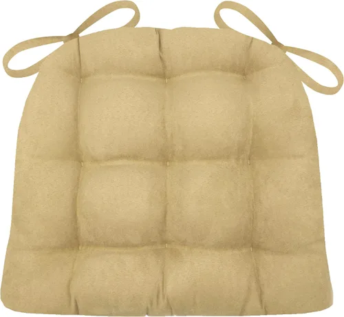 Miniatura 44 de Barnett Almohadilla para silla de comedor con lazos. Gamuza microfibra, microgamuza, reversible, relleno de espuma de látex, se puede lavar a Negro