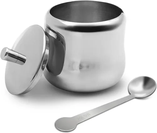 Miniatura 11 de Tazón de Acero Inoxidable para Azúcar, Frasco para Condimentos de Café, Recipiente para Especias, Olla para Condimentos con Tapa y Cuchara