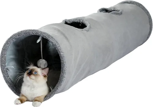 Miniatura 8 de PAWZ Road Túnel plegable XL para gatos gordos y conejos – Túnel de juego extra ancho para mascotas de 51 x 12 pulgadas con diámetro de 12 pulgadas