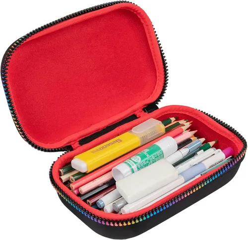 Miniatura 7 de ZIPIT Caja de lápices negra y arco iris para niñas, bonito estuche para la escuela, caja organizadora de papelería de gran capacidad