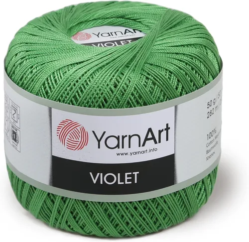 Miniatura 26 de Yarn Art - 1 madeja YarnArt Violet, 100 hilos de hilo de algodón mercerizado, hilo de ganchillo para tejer a mano, bordado y manualidades