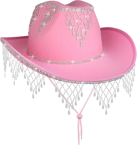 Rhinestone Cowboy Hat - Bridal Cowgirl Hat for Women Bride to Be, Rhinestones Cowgirl Hat