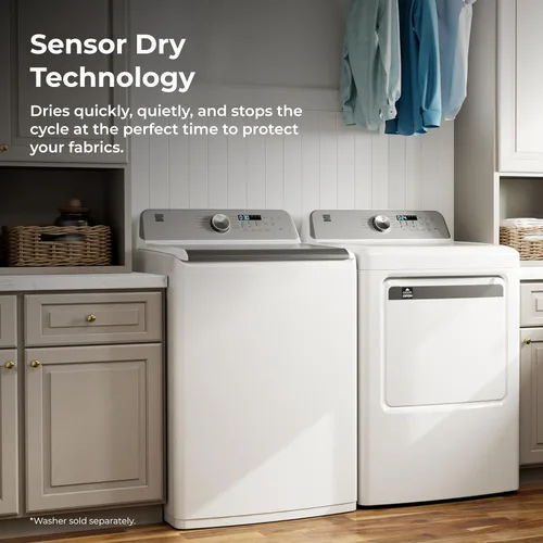 Miniatura 6 de Secadora eléctrica de carga frontal Kenmore de 7.0 pies cúbicos - con protector para reducir arrugas y estática - Secado con sensor inteligente