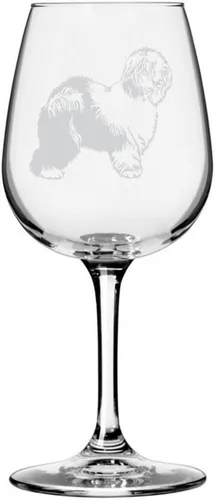 Miniatura 250 de Copa de vino de 12.75 onzas con diseño de perro grabado