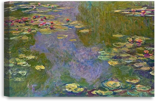 Miniatura 49 de DECORARTS - Impresiones de Giclee de Lirios de Agua de Claude Monet, Arte de Pared Enmarcado con Marco de Madera Maciza, Decoración de Jardín
