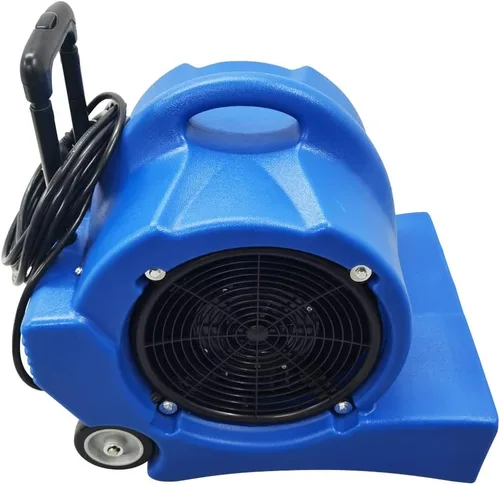 Miniatura 3 de INTBUYING Ventilador de aire de 3 velocidades secador de alfombras 1.2 HP resistente, potente flujo máximo 5700 CFM, ventilador de piso azul 110 V