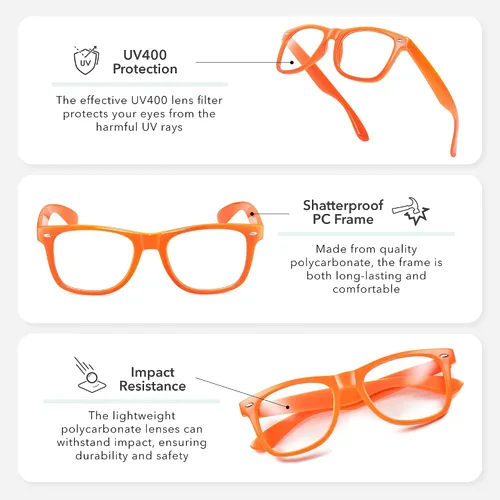 Miniatura 3 de LEICO FASHION Lentes transparentes sin receta retro para hombres y mujeres lentes falsos para disfraz de cosplay