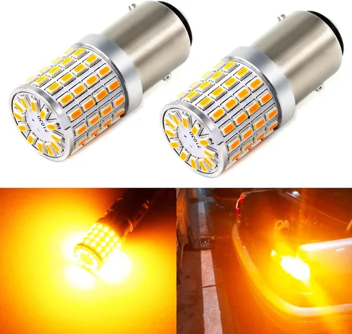 PHINLION Bombillas LED 2057 1157 naranja amarillo súper brillante 72-SMD 1034 2357 7528 ámbar para intermitentes intermitentes luces de marcador