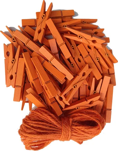 Miniatura 11 de Pinzas de madera negras de 1.9 pulgadas para fotos de Halloween, manualidades, manualidades, tendedero, clips de lavandería con cordel de yute