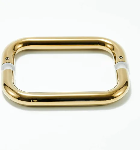 Miniatura 3 de Ranbo Manija tubular de puerta de ducha de oro pulido de 6 pulgadas (CTC), manijas de 3/4 pulgadas de diámetro con arandelas de metal, para vidrio