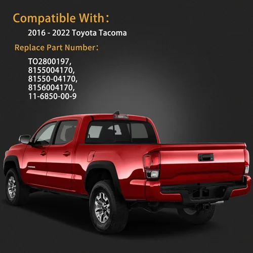 Miniatura 6 de Carcasa de luz trasera lateral derecha compatible con Toyota Tacoma 2016-2022 con lámpara de freno con bombilla Reemplazo 81550-04170