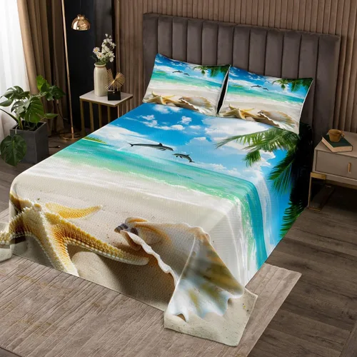 Miniatura 13 de Erosebridal Juego de colcha náutica, juego de edredón de lancha de vela, faro, acuarela con temática oceánica, juego de ropa de cama de verano