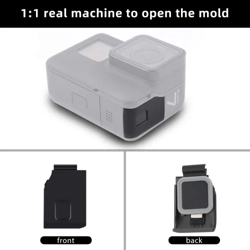 Miniatura 2 de Puerta lateral de repuesto para GoPro Hero 7 Negro USB-C HDMI Case Cubierta lateral Reparación Accesorios de cámara (negro)