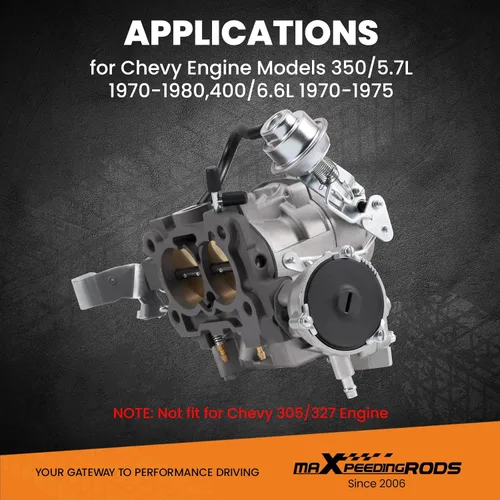 Miniatura 2 de maXpeedingrods Carburador de 2 barriles para Rochester 2GC Carb para motores de bloque pequeño Chevrolet Chevy 5.7L 350Cu 1970-1980/6.6L 400Cu