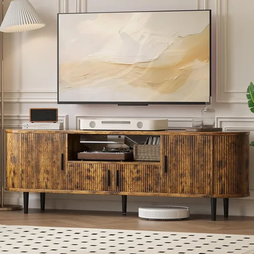 Miniatura 9 de OtterOasis Soporte de TV acanalado de 62 pulgadas, soporte de TV moderno de mediados de siglo para televisores de hasta 70 pulgadas, centro