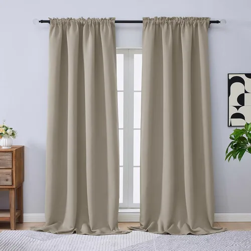 Miniatura 178 de OVZME Cortinas opacas turquesa para tratamiento de ventanas pequeñas, cortinas cortas con bloqueo de luz para ventana de cocina sobre el fregadero