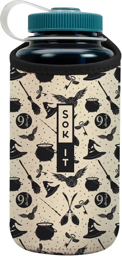 Miniatura 207 de Sok It BotlSok Funda para botella de agua con cubierta de neopreno aislante (Floral abstracto, se ajusta a CamelBak o Nalgene de 12 onzas)