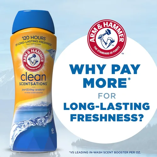 Miniatura 8 de ARM & HAMMER Clean Scentsations Potenciador de Aroma para Lavado, Potenciador de Aroma para Lavandería aroma Purifying Waters, 45 onzas