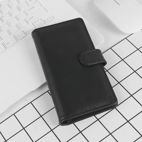 Miniatura 7 de Cubierta de cuero de la PU para registrar cheques duplicados, soporte de chequera de bloqueo RFID, Negro -, Estilo Billetera