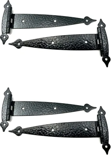 Miniatura 4 de Harris Hardware 93F-HBE-4 Bisagra de correa de montaje en superficie colonial negra con tornillos negros