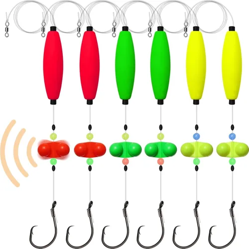 Miniatura 9 de Dovesun Pre-Tied Catfish Rig System, 23 Inch 55LB Santee Cooper Catfish Float Rig with Adjustable EVA Slip Float and High Carbon Circle Hooks 5/0