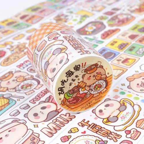Miniatura 17 de Alideco - Cintas adhesivas decorativas pequeñas de mochi washi, ideales para suministros de diario, manualidades, álbum de recortes, bricolaje