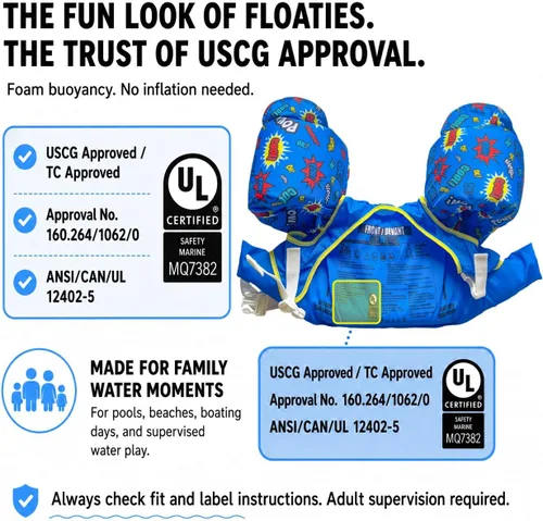 Miniatura 3 de Dark Lightning Chaleco de natación para niños de 2, 3, 4, 5, 6 y 7 años, flotadores para niños pequeños con alas de brazo de 30 a 50 libras, chaleco