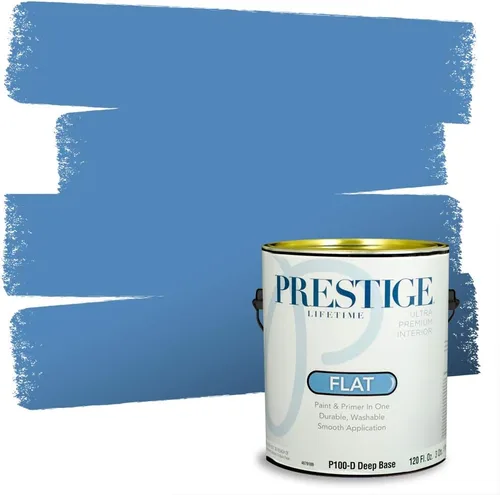Miniatura 77 de Prestige Paints. - Base y pintura para exteriores en un solo galón, 1 galón. plano, comparable con Sherwin Williams Topsail. SW159-azul hechizante.