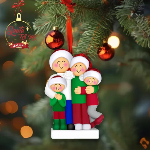 Miniatura 4 de Adorno personalizado para árbol genealógico 2024, bola de Navidad personalizada para familia de cuatro nietos