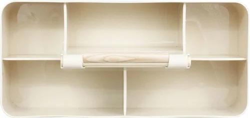 Miniatura 5 de Organizador de plástico para baby shower, organizador portátil de almacenamiento para niños/niños, cesta dividida con mango de madera para baño