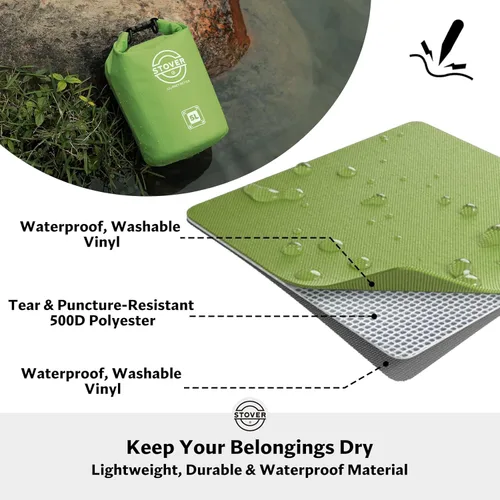 Miniatura 2 de STOVER 5/10/25/30/40/55L Waterproof Dry Bag- Roll-Top Backpack w/Phone Case- Kayaking, Hiking, Camping, Boating- Men/Women 5L Verde