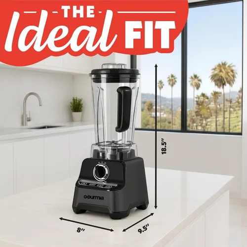 Miniatura 8 de Gourmia Licuadora comercial para encimera, jarra de 2 L sin BPA, 4 preajustes, motor de alta velocidad de 1500 W, 45,000 RPM, marcación de velocidad