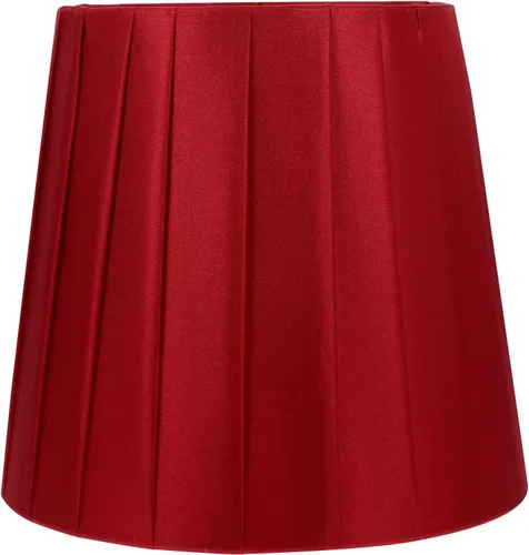Miniatura 2 de Lurrose Pantalla de tela con clip, pantalla de lámpara, pantalla clásica, moderna, mediana, para mesa de pie, lámpara de noche (rojo) decoración