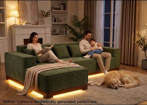 Miniatura 4 de LIKIMIO Sofá en forma de L de 110 pulgadas Iluminación LED