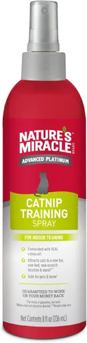 Nature's Miracle Spray avanzado de entrenamiento de hierba gatera con aceite de hierba gatera real que atrae a los gatos y fomenta el comportamiento