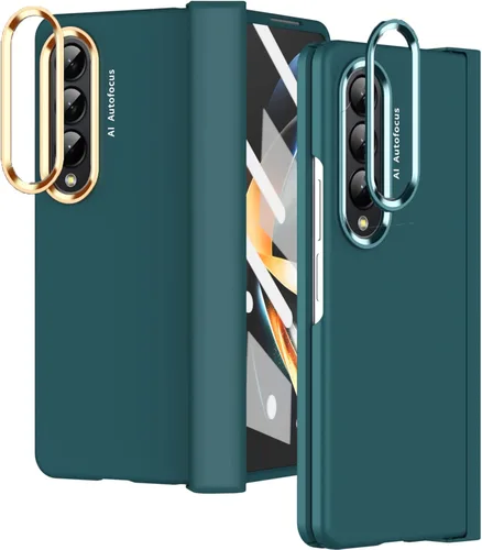Miniatura 8 de NINKI Funda compatible con Galaxy Z Fold 4 en blanco y negro degradado con protector de pantalla y bisagra, funda protectora de cuerpo completo