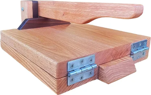 Miniatura 5 de Prensa de tortilla de 10 pulgadas de roble rojo – Elaborador de tortillas de madera dura hecho a mano por Central Coast Woodworks rojo (Red Oak)