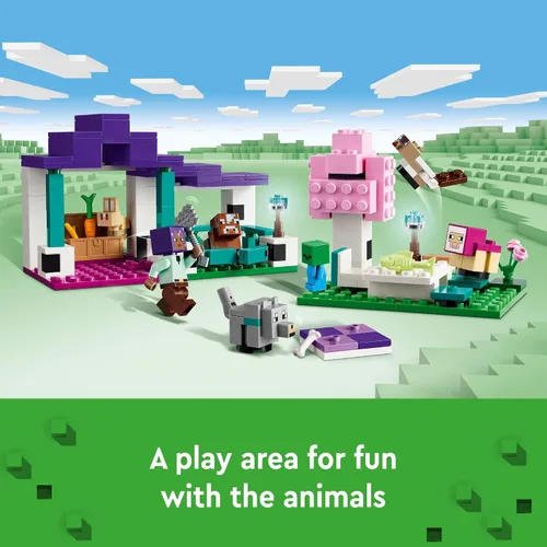 Miniatura 6 de LEGO Minecraft - Juego de construcción del santuario de animales, juguete de juego para niñas y niños a partir de 7 años, regalo para jugadores
