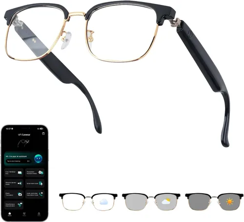 Lentes inteligentes AI para hombres y mujeres con traducción y Bluetooth 6.0, compatibles con más de 160 idiomas lentes fotocrómicas, gafas