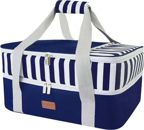 Miniatura 13 de Bolsa de transporte de cazuela expandible Vuudh - Bolsa de comida de doble cubierta, soporte de cazuela aislada para alimentos calientes o fríos
