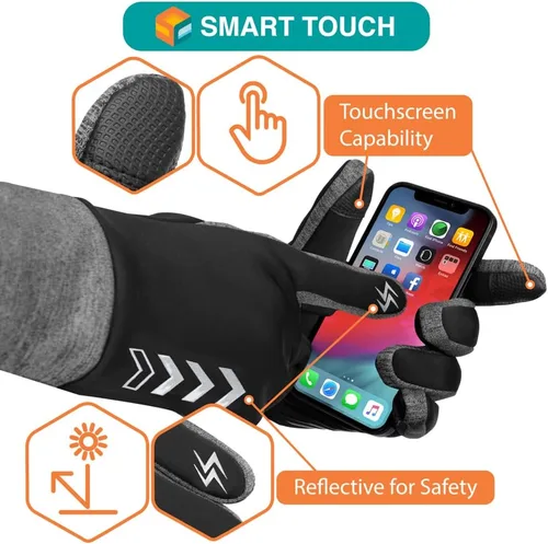 Miniatura 2 de SUN CUBE Guantes de invierno para hombres y mujeres, guantes térmicos para pantalla táctil, calentadores de manos, antiagarre, antideslizantes