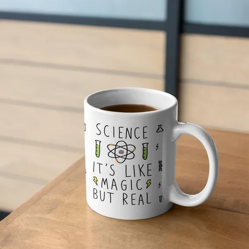 Miniatura 4 de LookHUMAN Taza de café de ciencia – Tazas de café únicas para los amantes del café, tazas de café de cerámica con impresión de doble cara como