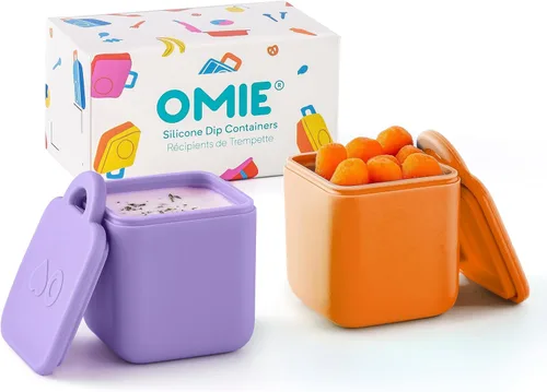 Miniatura 8 de Omie Caja (paquete de 2) recipientes para salsas a prueba de fugas, recipiente para aderezo de ensalada, recipiente de condimentos con tapas