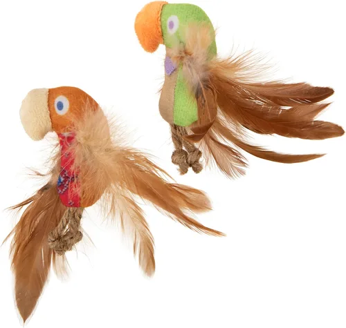 Miniatura 10 de SmartyKat Instincts HappyNip Fin Frenzy Fish Kicker Crinkle Juguete de Peluche para Gatos, Contiene Hierba Gatera y Silvervine - Naranja/Beige