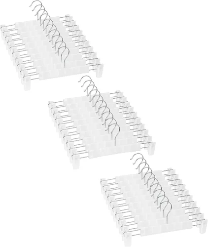 Miniatura 10 de Perchas para faldas, paquete de 20 unidades, perchas para pantalones con clips, gancho giratorio de 360°, perchas que ahorran espacio