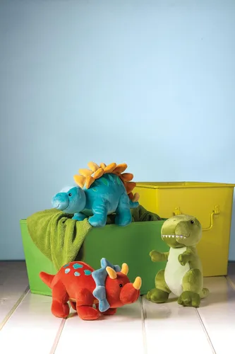 Miniatura 7 de Mary Meyer - Peluche de animal suave como almohada, juguete de 10 pulgadas, dinosaurio estegosaurio azul